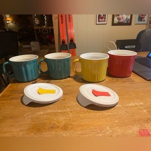 Meal Mugs (4) and 2 lids